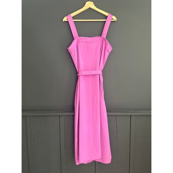 Everlane The Japanese Goweave Picnic Midi Dress Purple Fuchsia NEW Size 8 - Picture 7 of 14